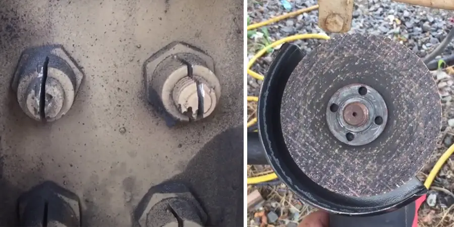 Hack bolts are cut through the center of the bolt for remove