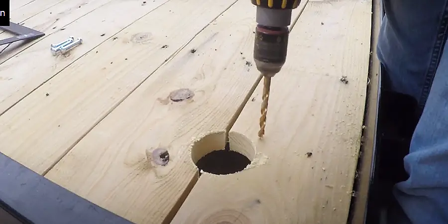 Drill for Bolts on trailer floor