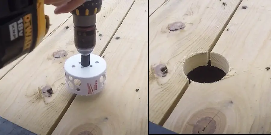 Make a Hole on trailer floor with hole saw