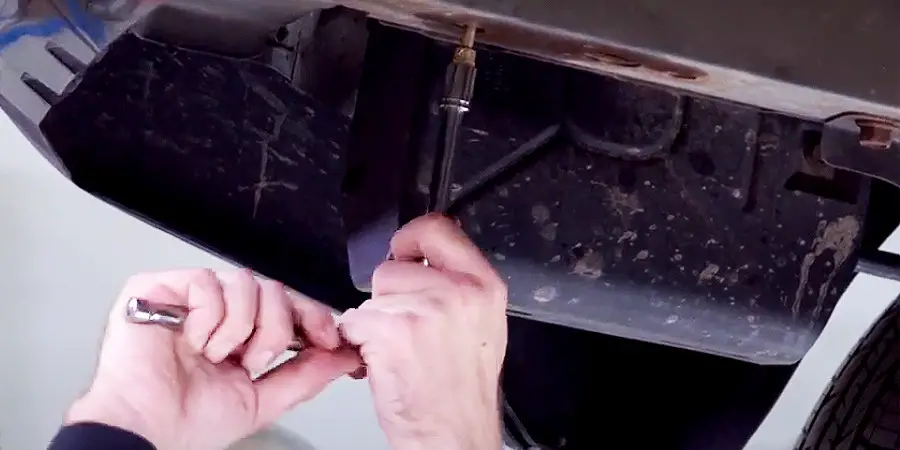 remove the bolt from the weld nut