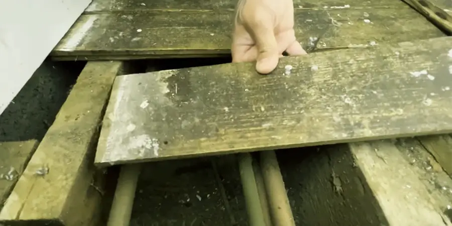 placing a old floorboards